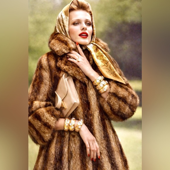 The Christie Brothers Full Length Pure Mink Fur Silk Lined Long Coat Jacket